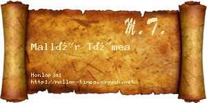 Mallár Tímea névjegykártya